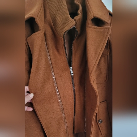 Chouyatou Men's Collar Wool-Blend Pea Coat Medium - Picture 5 of 14